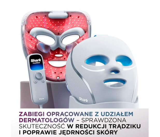 Shark Maska LED FW312EU Cryo Glow, błękitny - 1568667 - zdjęcie 8